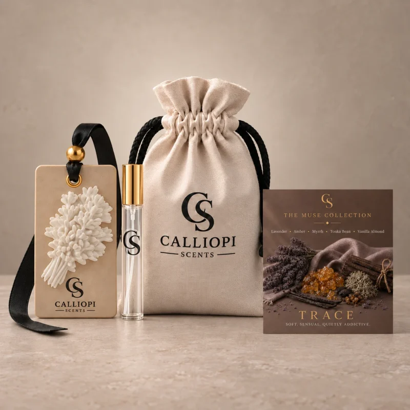 αρωματική ταμπλέτα Trace Calliopi Scents με πουγκί σπρέι και κάρτα αρώματος