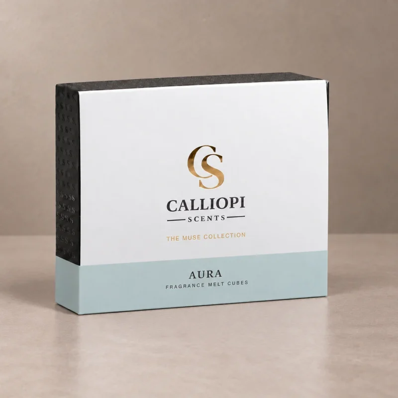 αρωματικοί κύβοι wax melts Αura Calliopi Scents πολυτελής κασετίνα κλειστή