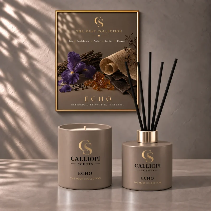 muse duo - echo duo αρωματικό κερί και reed diffuse Calliopi Scents