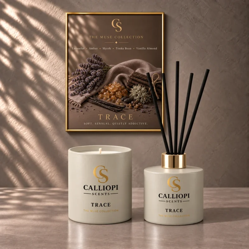 trace duo αρωματικό κερί και reed diffuser Calliopi Scents